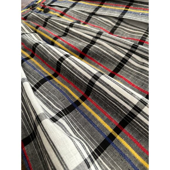 Vintage 80s Skirt Pleated Plaid Tartan Retro 50s Midcentury Rockabilly Preppy - Picture 8 of 12